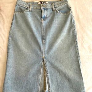 High waisted jean skirt